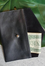 Black - 100% handmade Mini leather coin money purse