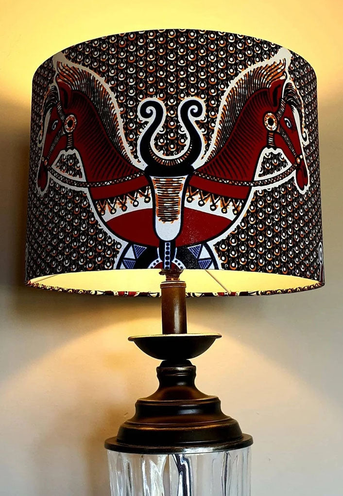 Twin Horses - Handmade pendent drum lampshades