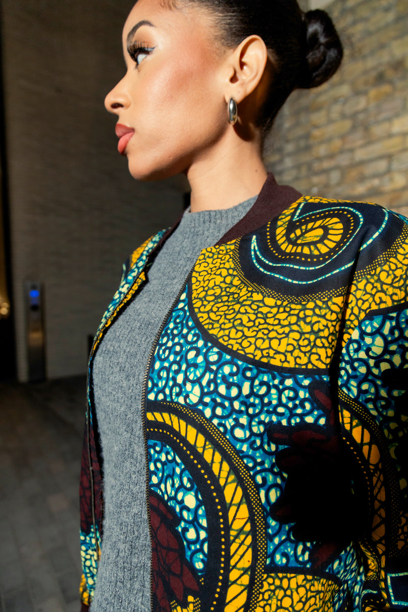 Siba - African print unisex bomber jacket