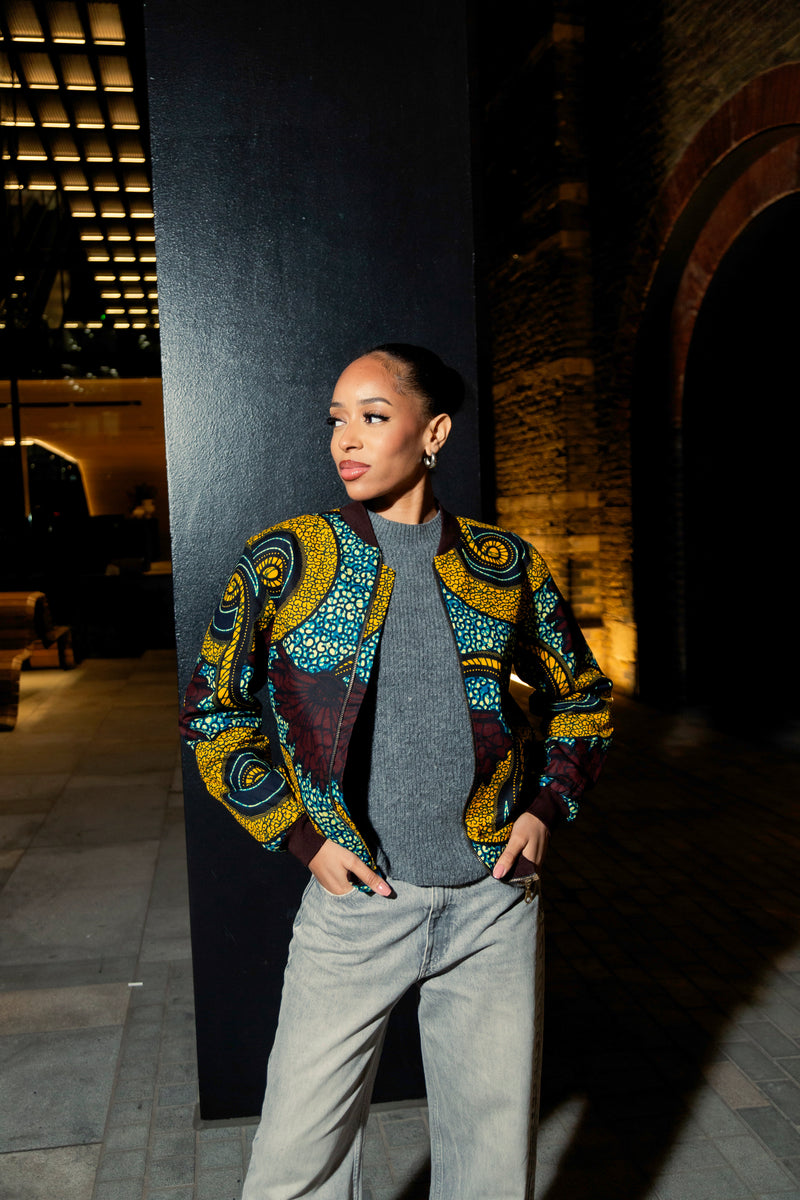 Siba - African print unisex bomber jacket