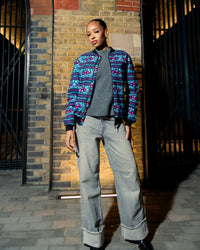 Blu - African print unisex bomber jacket