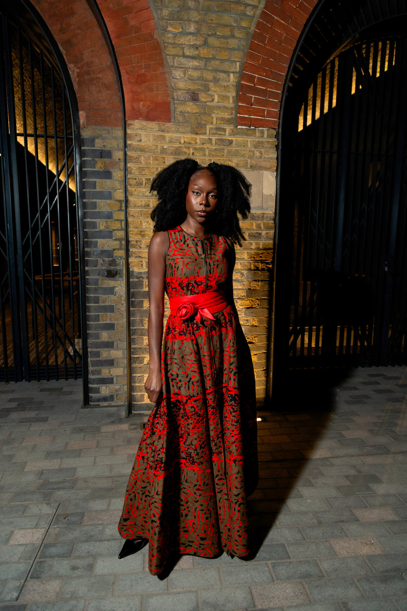 RED CAMO Marie Maxi - Ankara Maxi Dress, African party dress