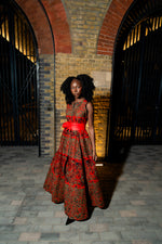 RED CAMO Marie Maxi - Ankara Maxi Dress, African party dress