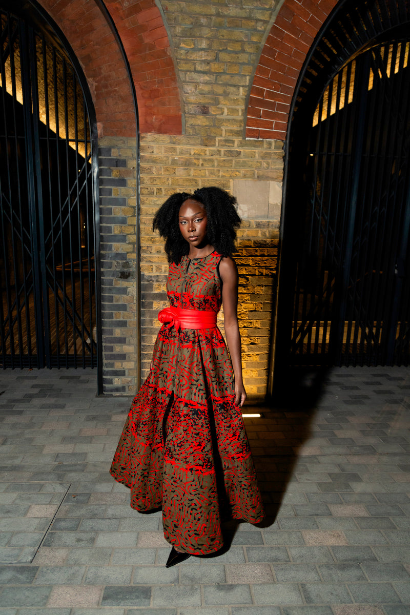 RED CAMO Marie Maxi - Ankara Maxi Dress, African party dress