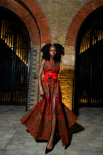 RED CAMO Marie Maxi - Ankara Maxi Dress, African party dress