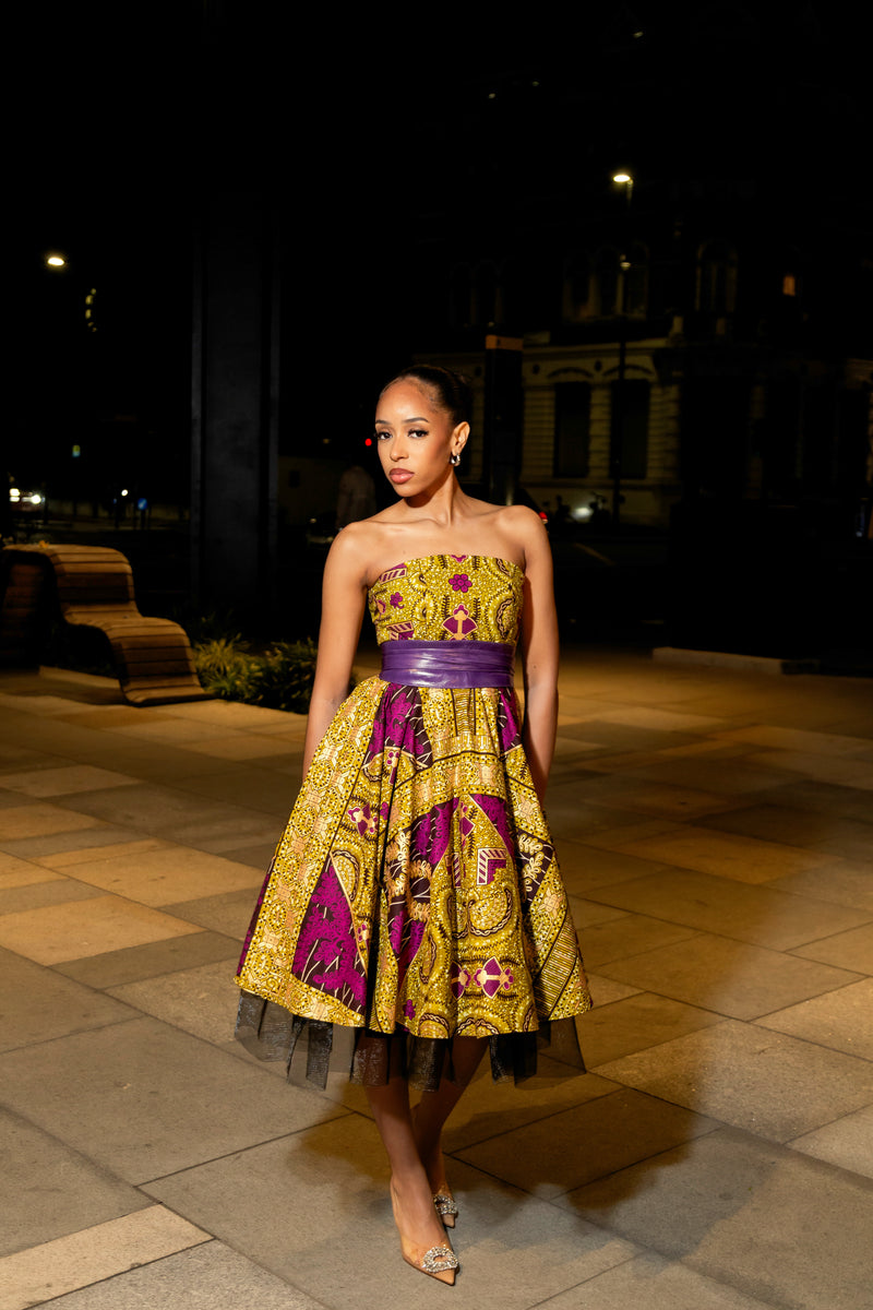 Eva Marie Gold - Ankara Evening Dress