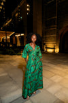 Green May Bloom - Ankara Maxi Dress