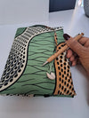 GREEN - A5 soft touch padded notebook with African print