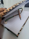GREEN - A5 soft touch padded notebook with African print