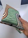 GREEN - A5 soft touch padded notebook with African print