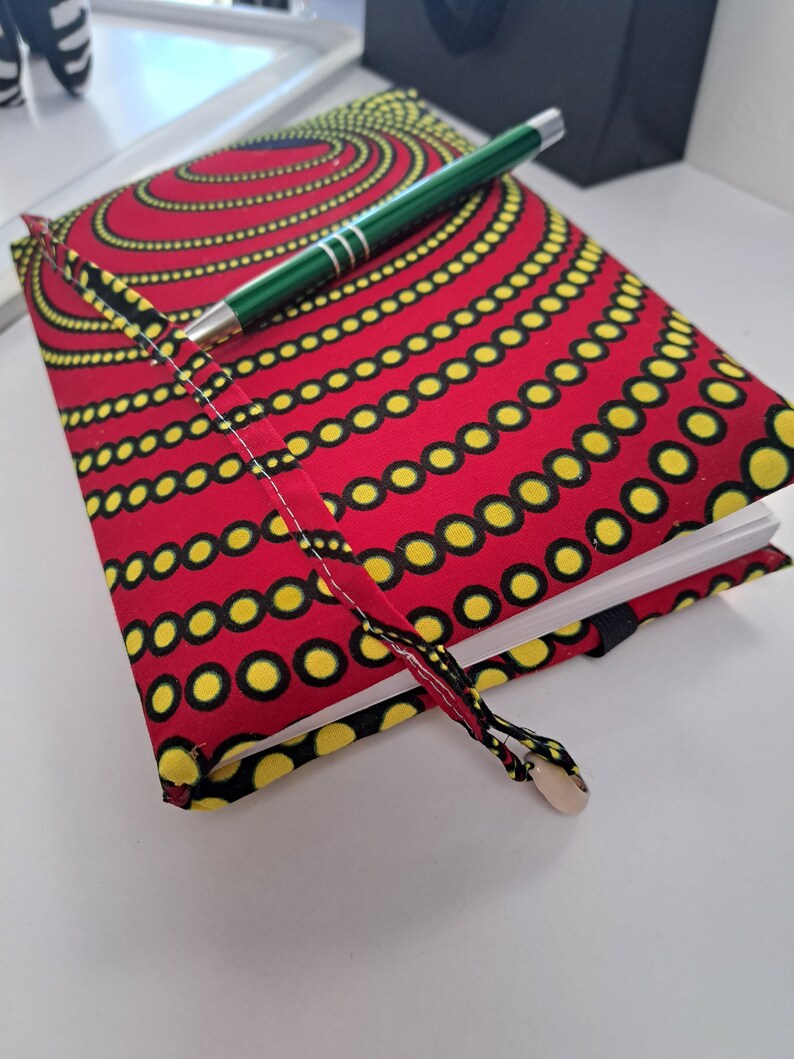 RED - Handmade gifts for mum/ Journal notebook self-care/ A5 Padded fabric African print notebook/ ankara wax notebook/ writing book - RED