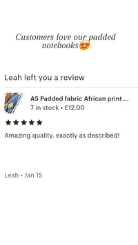 RED - Handmade gifts for mum/ Journal notebook self-care/ A5 Padded fabric African print notebook/ ankara wax notebook/ writing book - RED