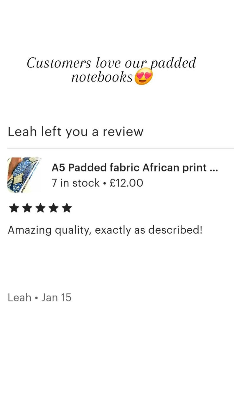 RED - Handmade gifts for mum/ Journal notebook self-care/ A5 Padded fabric African print notebook/ ankara wax notebook/ writing book - RED