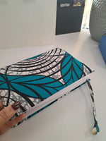 TURQUOISE BLUE - A5 soft touch notebook with ankara print for him for her