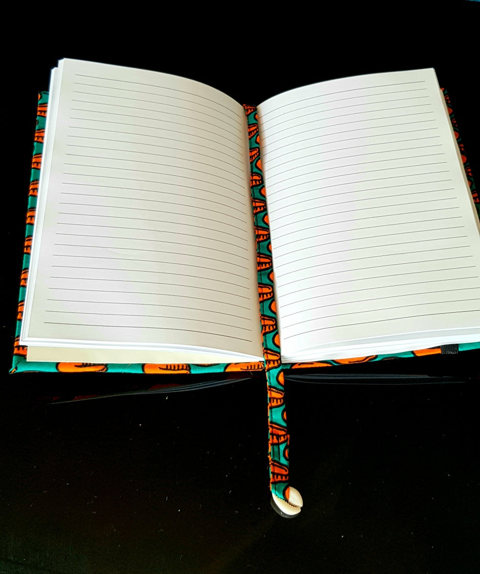 Handmade gifts A5 Padded fabric African print notebook, journal notebook, birthday self care gift, ankara writing book - STUN