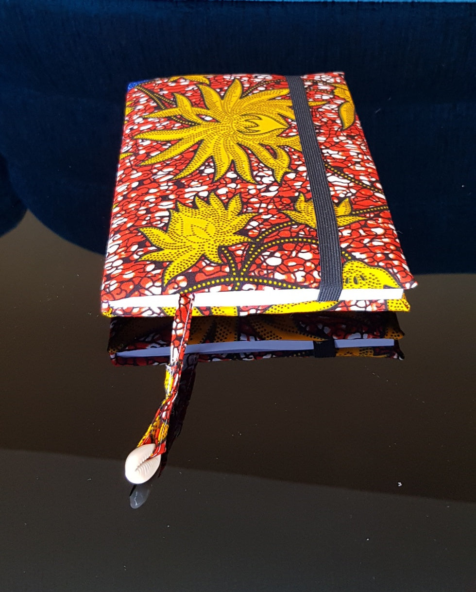 A5 Padded fabric cover African print notebook/ journal notebook gift/ ankara print wax notebook/ writing book - Star Fish