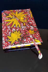 A5 Padded fabric cover African print notebook/ journal notebook gift/ ankara print wax notebook/ writing book - Star Fish
