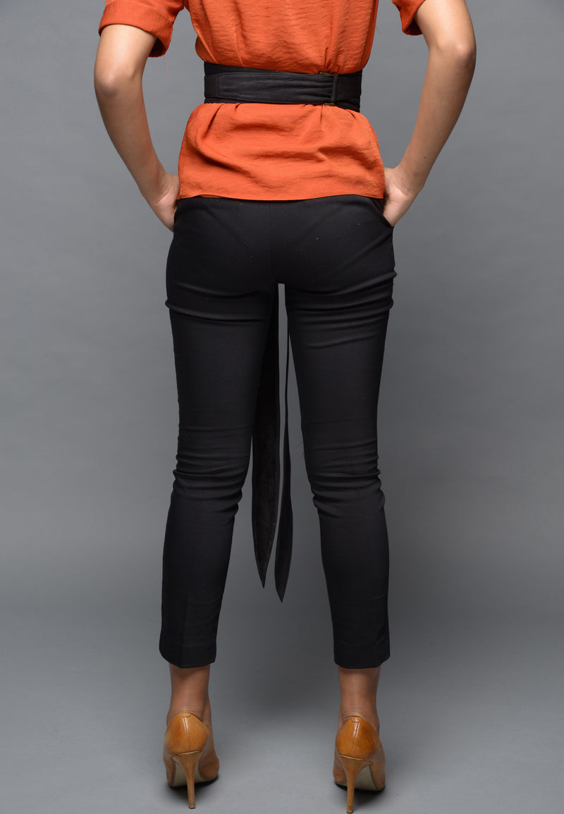 Black Leather Obi belt