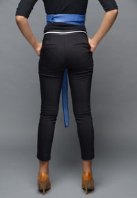 Blue Leather Obi belt