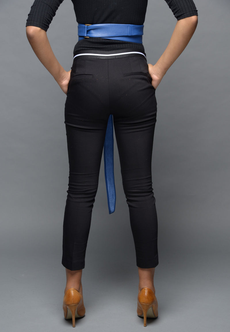 Blue Leather Obi belt