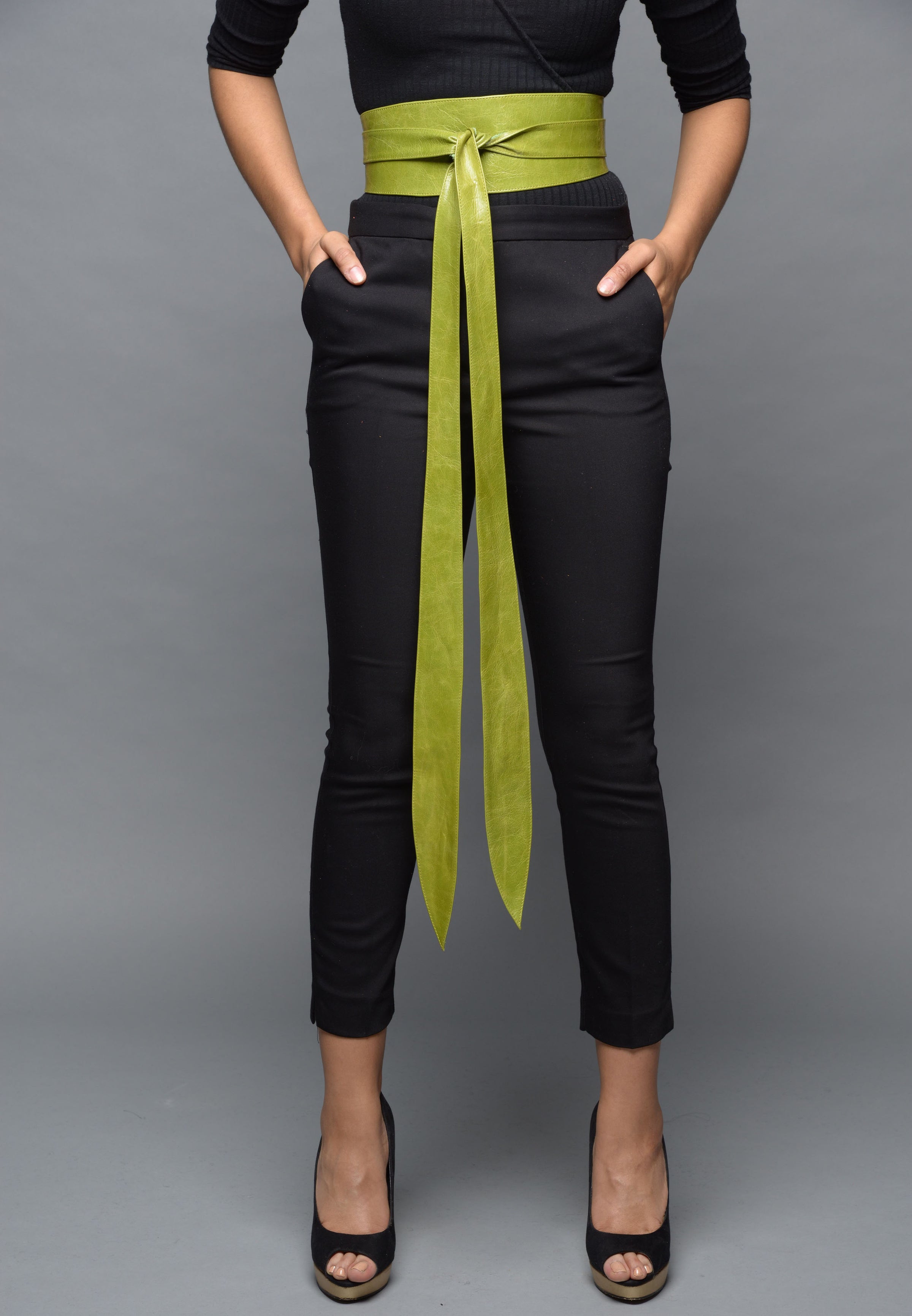 Green Leather Obi belt