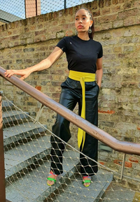 Yellow Leather Obi belt