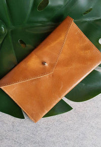 Tan - 100% handmade Mini leather coin money purse