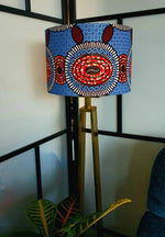 Blue and orange - Handmade pendent drum lampshades