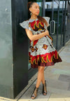 Nakia-in-Wakanda- Ankara Fit and Flare Mini Dress