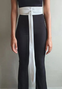 White Leather Obi belt