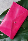 Pink - 100% handmade Mini leather coin money purse