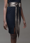 Pewter Leather Obi belt
