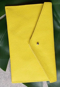 YELLOW - 100% handmade Mini leather coin money purse