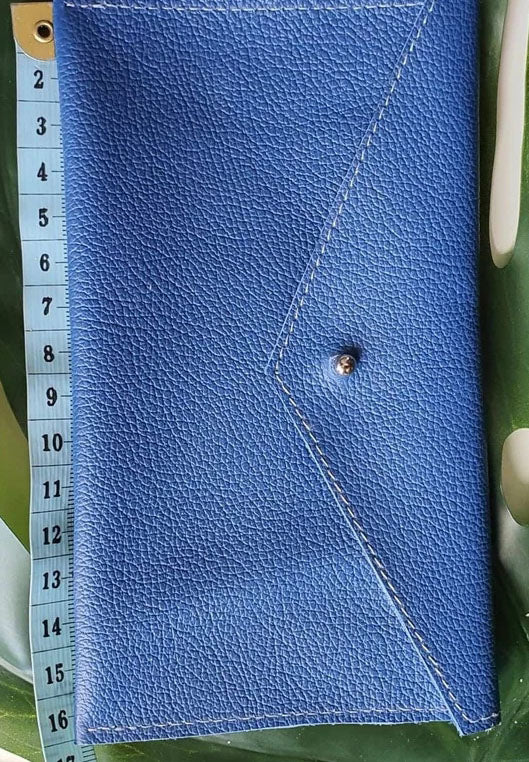 Blue- 100% handmade Mini leather coin money purse
