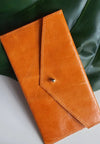 Orange - 100% handmade Mini leather coin money purse