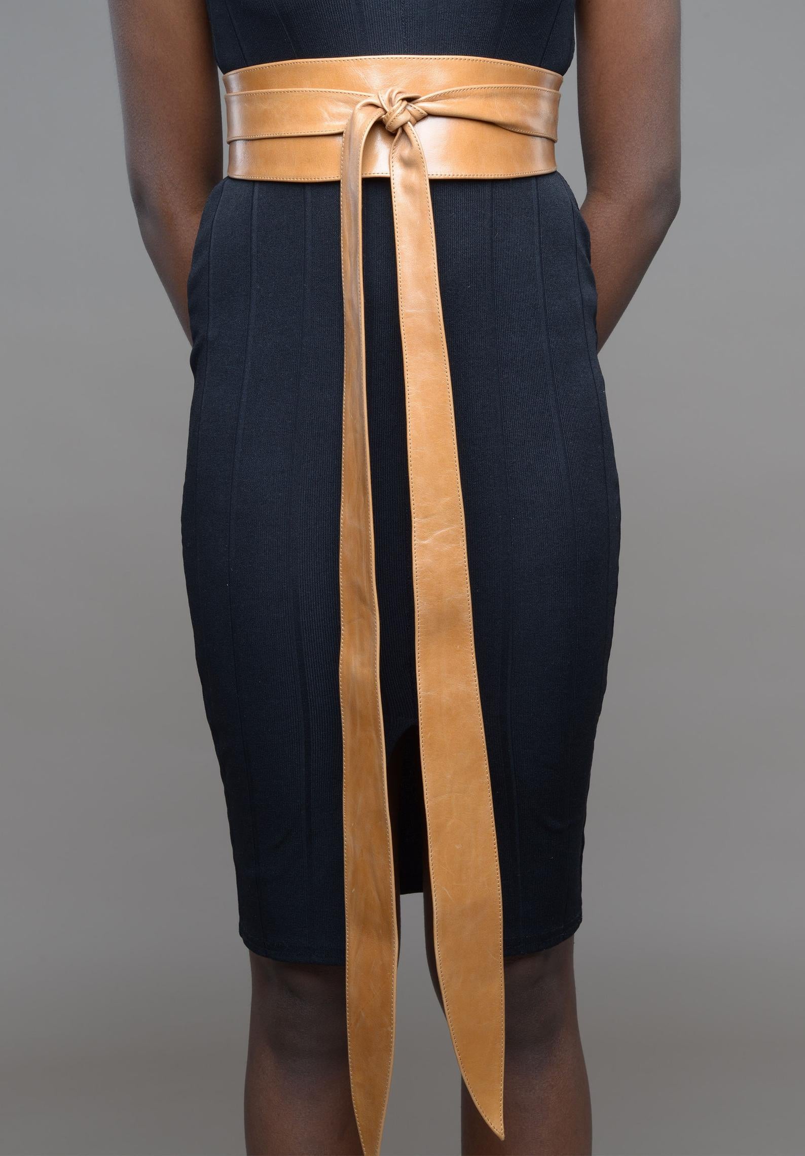 Tan Leather Obi belt