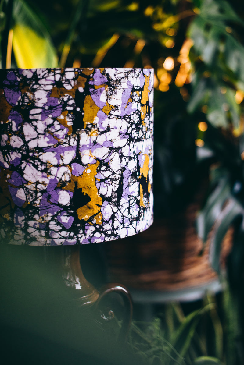 Purple - Handmade pendent drum lampshades