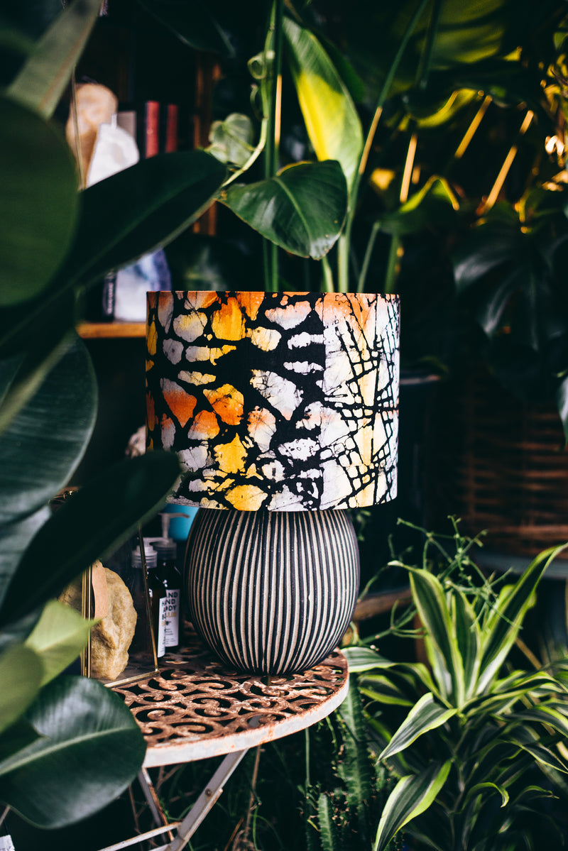 Pendant lampshade, home decor ideas, handmade drum lampshade, ceiling or lamp base handmade fabric batik lampshade - all sizes - Abstract