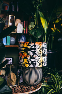 Pendant lampshade, home decor ideas, handmade drum lampshade, ceiling or lamp base handmade fabric batik lampshade - all sizes - Abstract