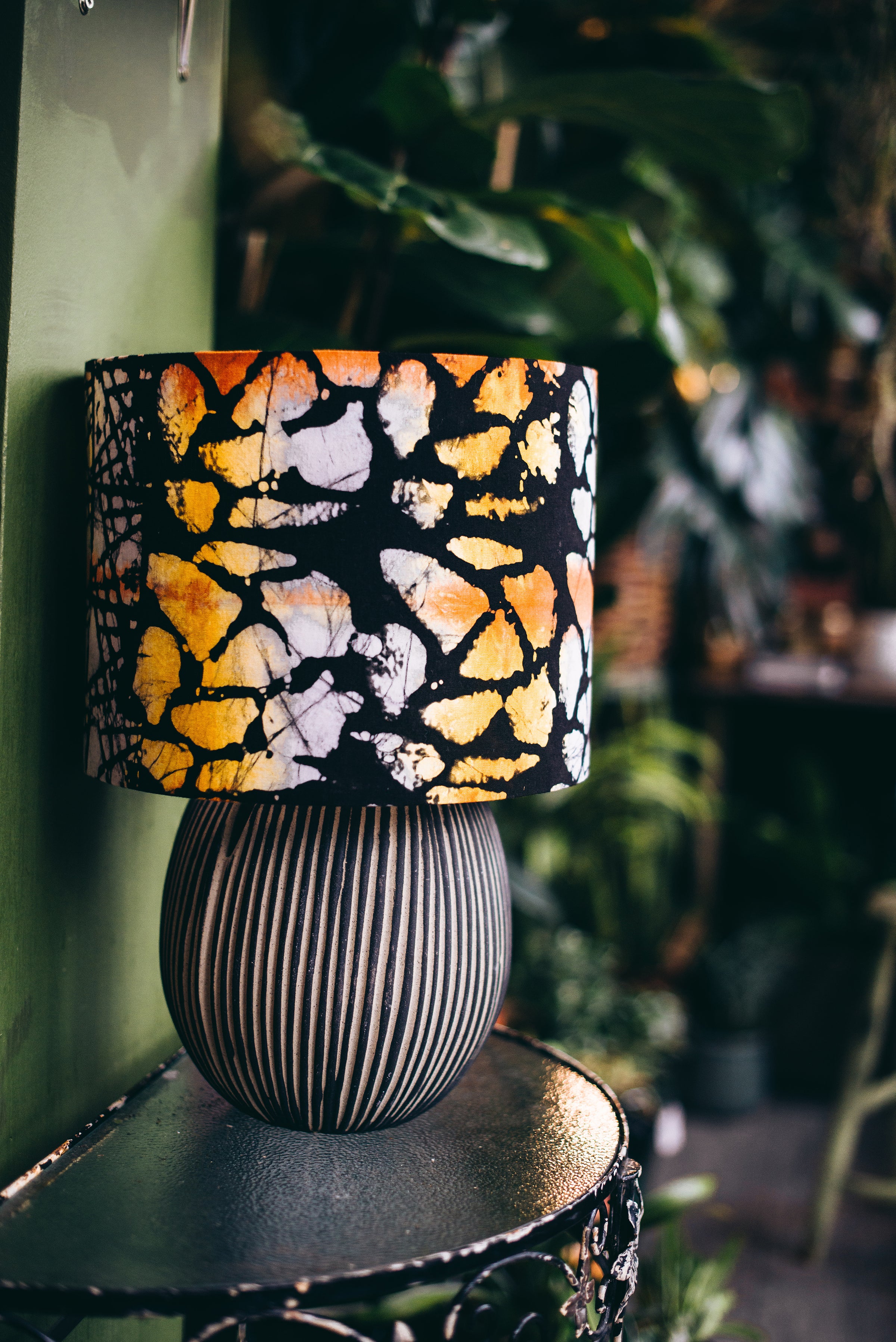 Pendant lampshade, home decor ideas, handmade drum lampshade, ceiling or lamp base handmade fabric batik lampshade - all sizes - Abstract