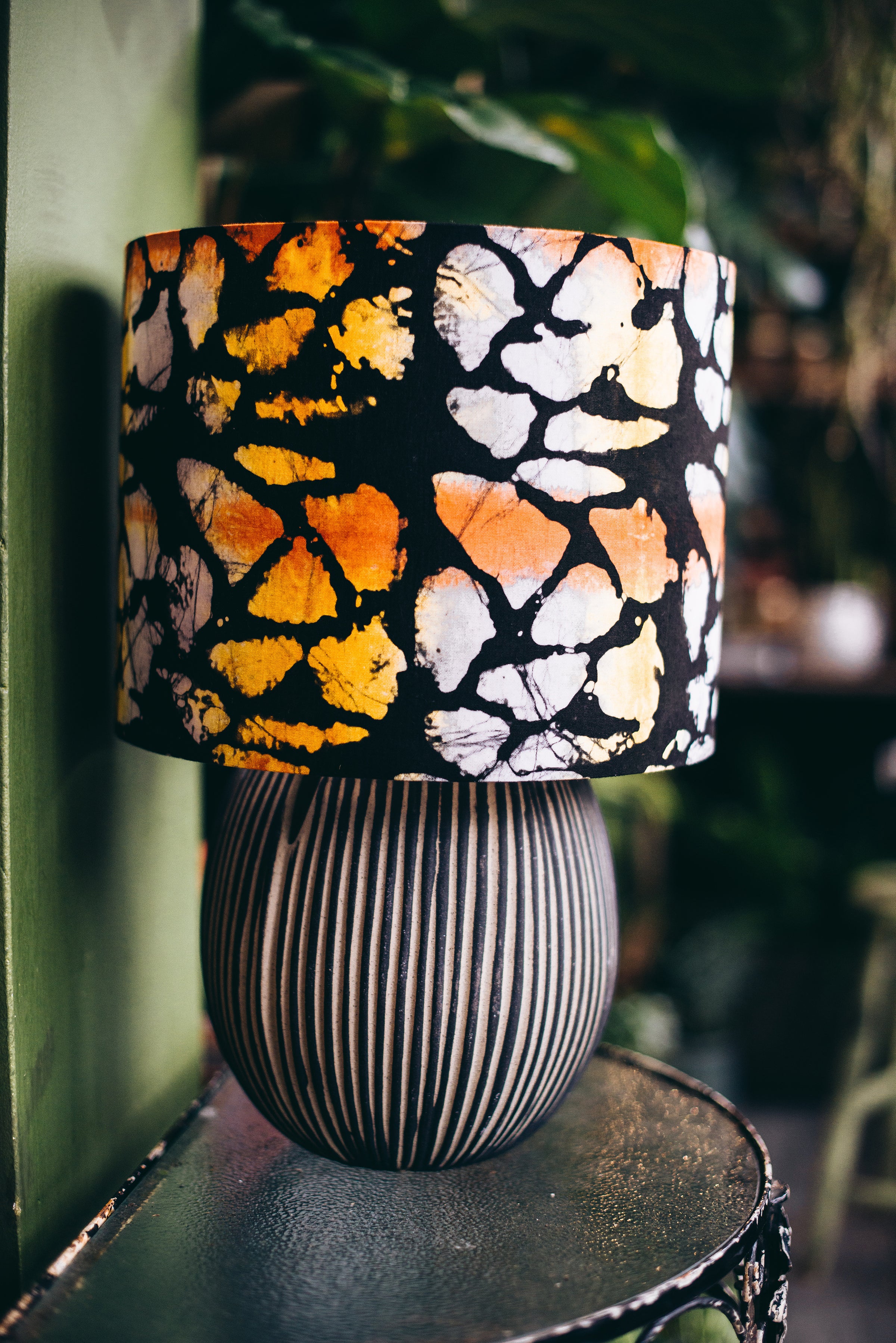 Pendant lampshade, home decor ideas, handmade drum lampshade, ceiling or lamp base handmade fabric batik lampshade - all sizes - Abstract