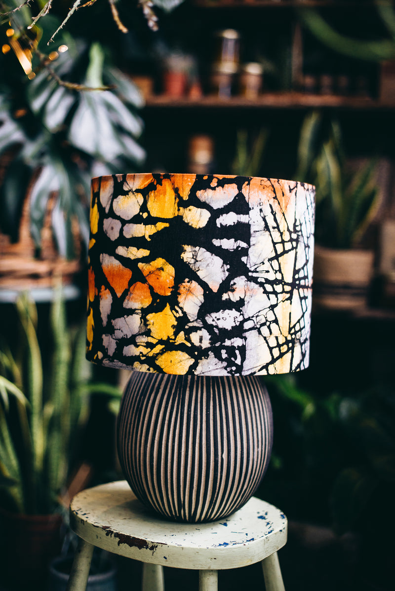 Pendant lampshade, home decor ideas, handmade drum lampshade, ceiling or lamp base handmade fabric batik lampshade - all sizes - Abstract