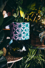 Pendant lampshade, home decor ideas, handmade drum lampshade, ceiling or lampbase handmade batik lampshade - all sizes - Pink and Green