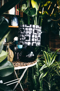 Black and White - Handmade pendent drum lampshades