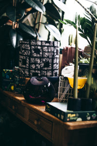 Black and White - Handmade pendent drum lampshades