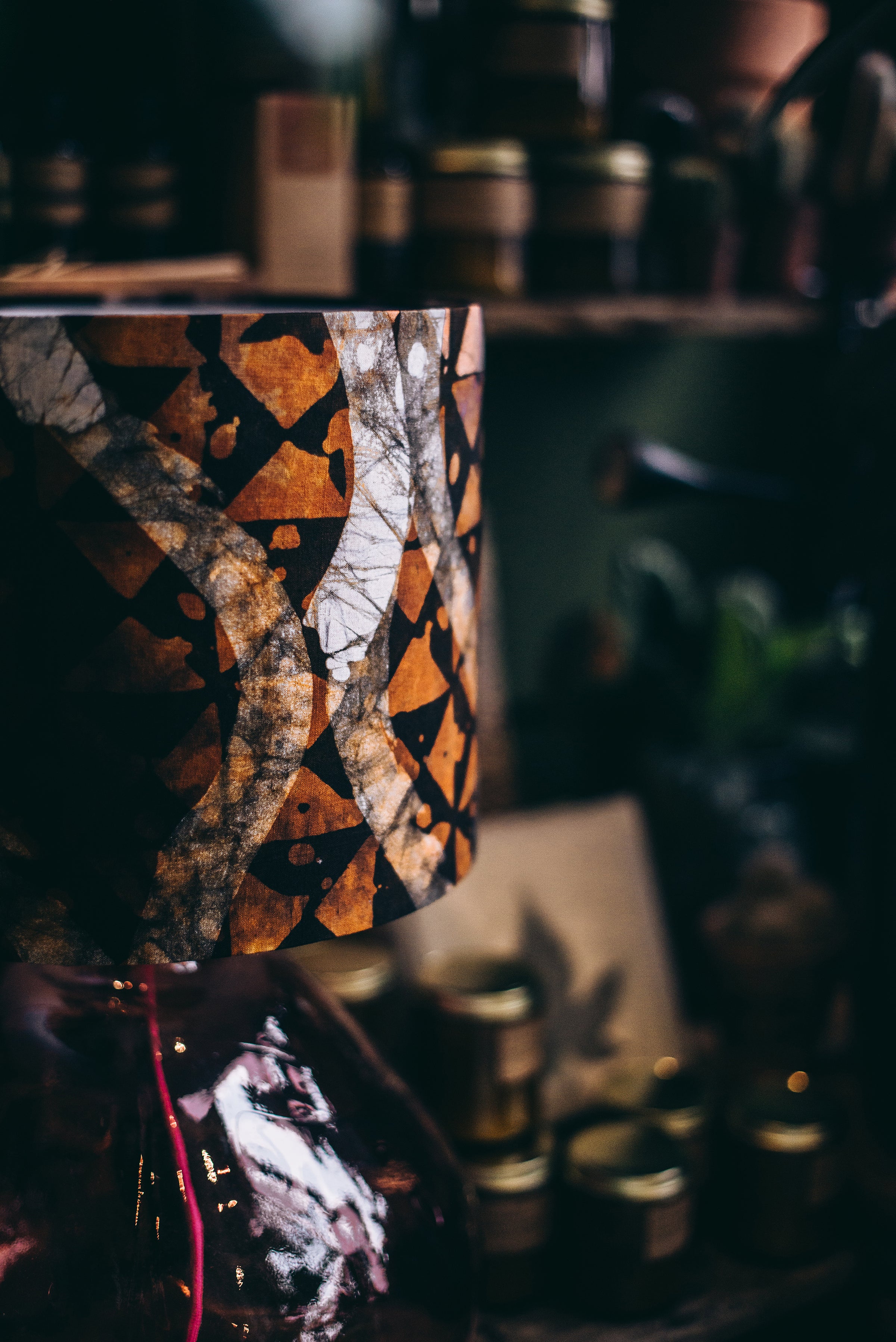 Pendant lampshade, home decor ideas, handmade drum lampshade, ceiling or lamp base handmade fabric batik lampshade - all sizes - Dezzy Batik