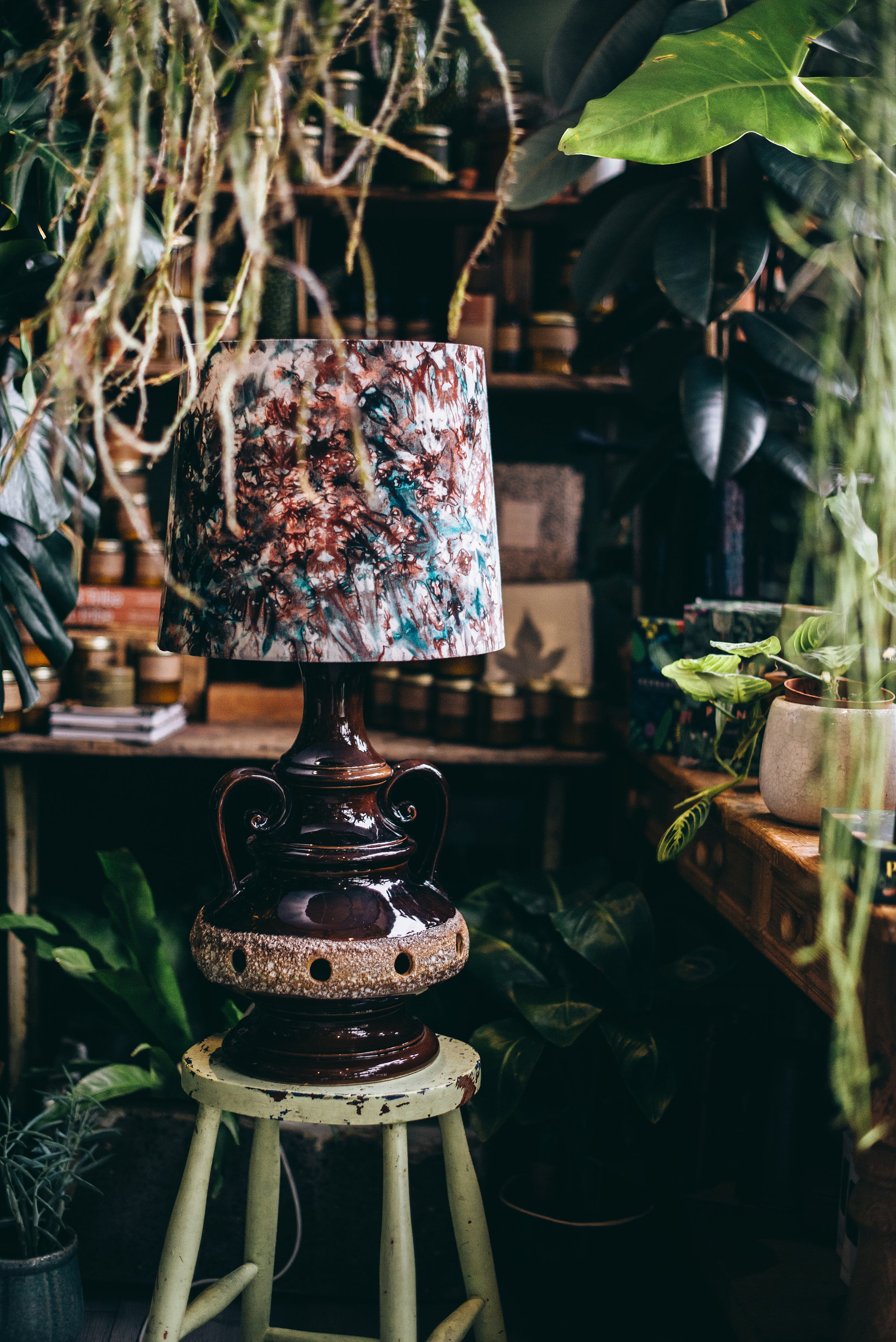 Empire Morning Mist - Handmade pendent drum lampshades