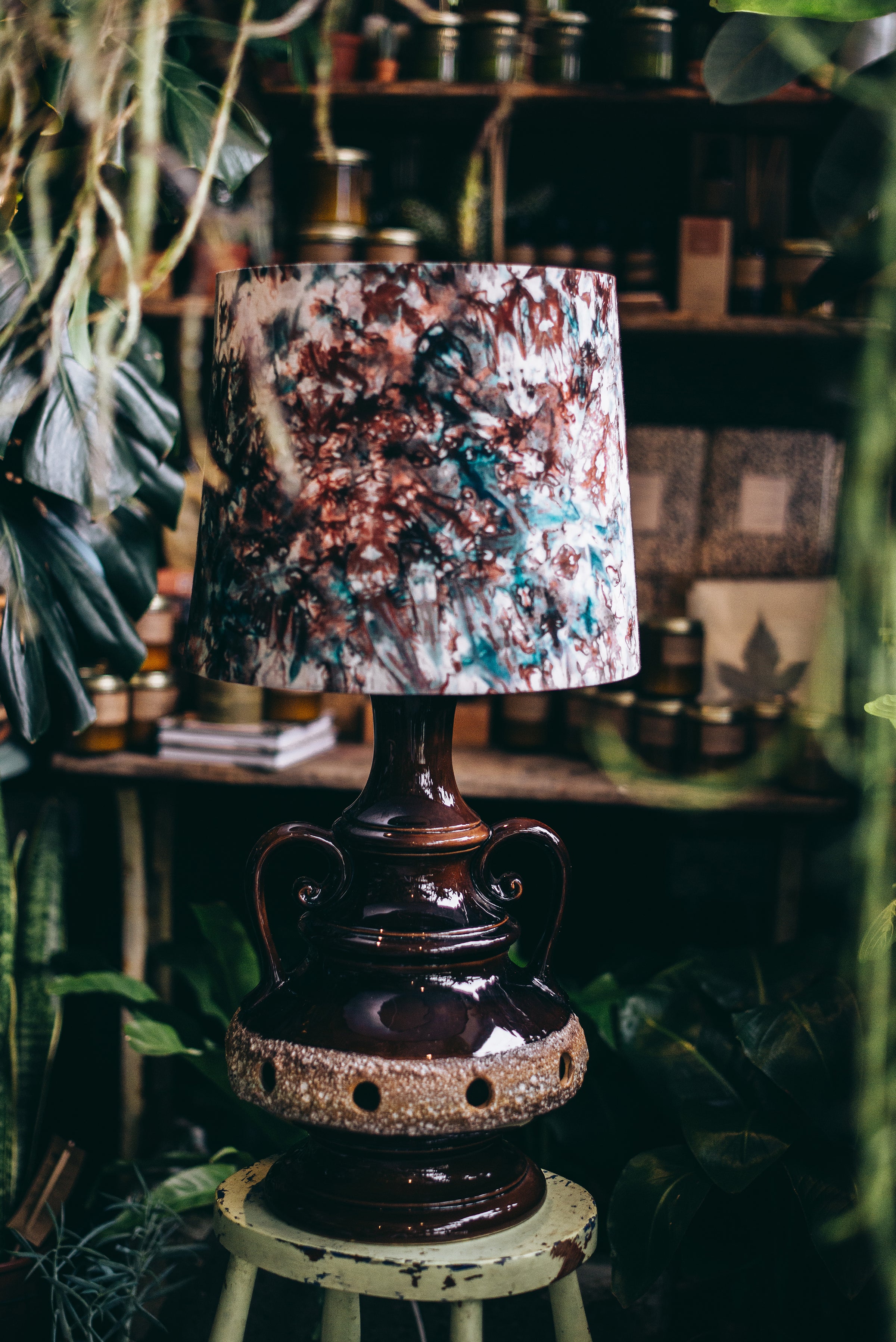 Empire Morning Mist - Handmade pendent drum lampshades