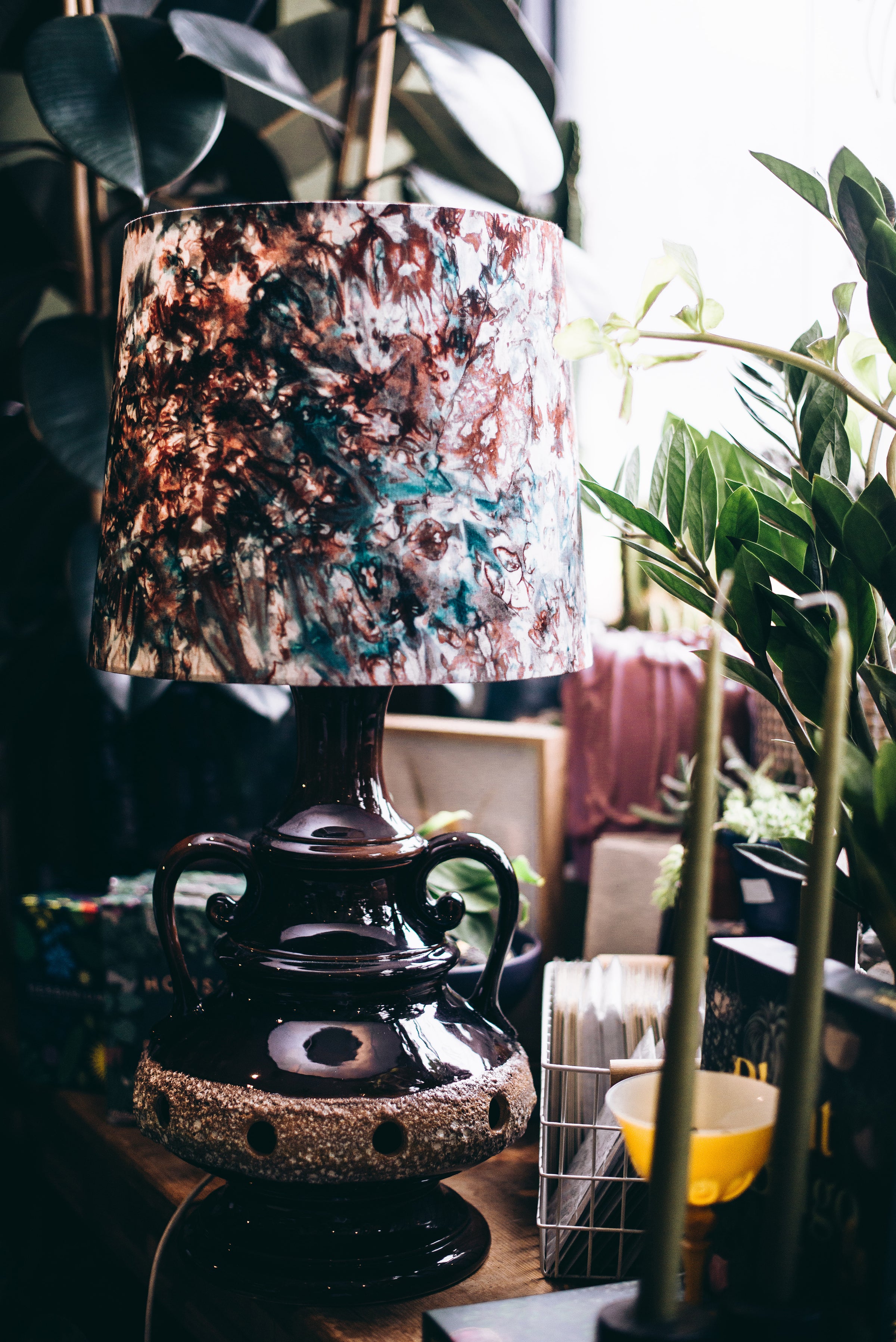 Empire Morning Mist - Handmade pendent drum lampshades