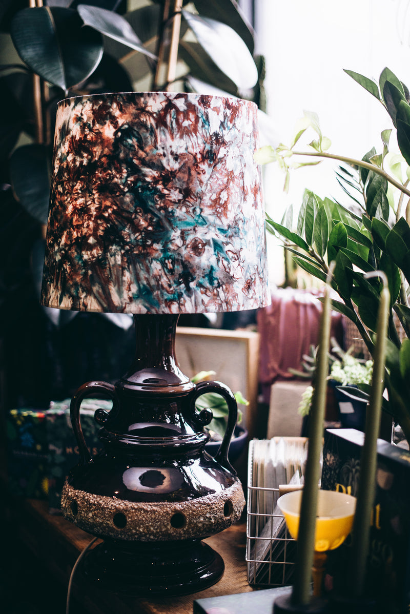 Empire Morning Mist - Handmade pendent drum lampshades